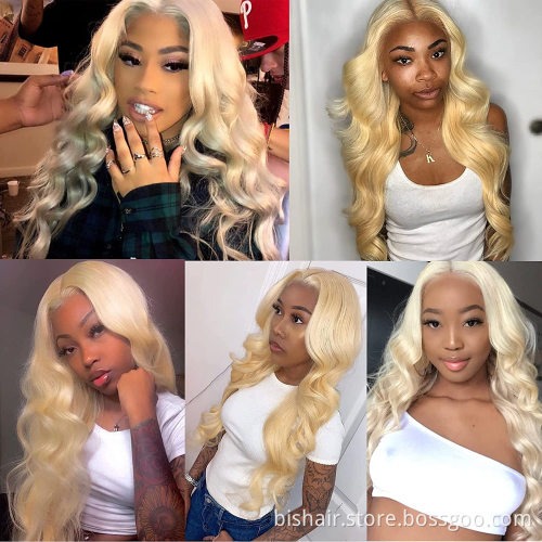 Low price wholesale price613Body Wave Front Lace Wig Real Human Hair 10a Brazil 13x4 Blond Lace Front Wig 180% Density Baby Hair